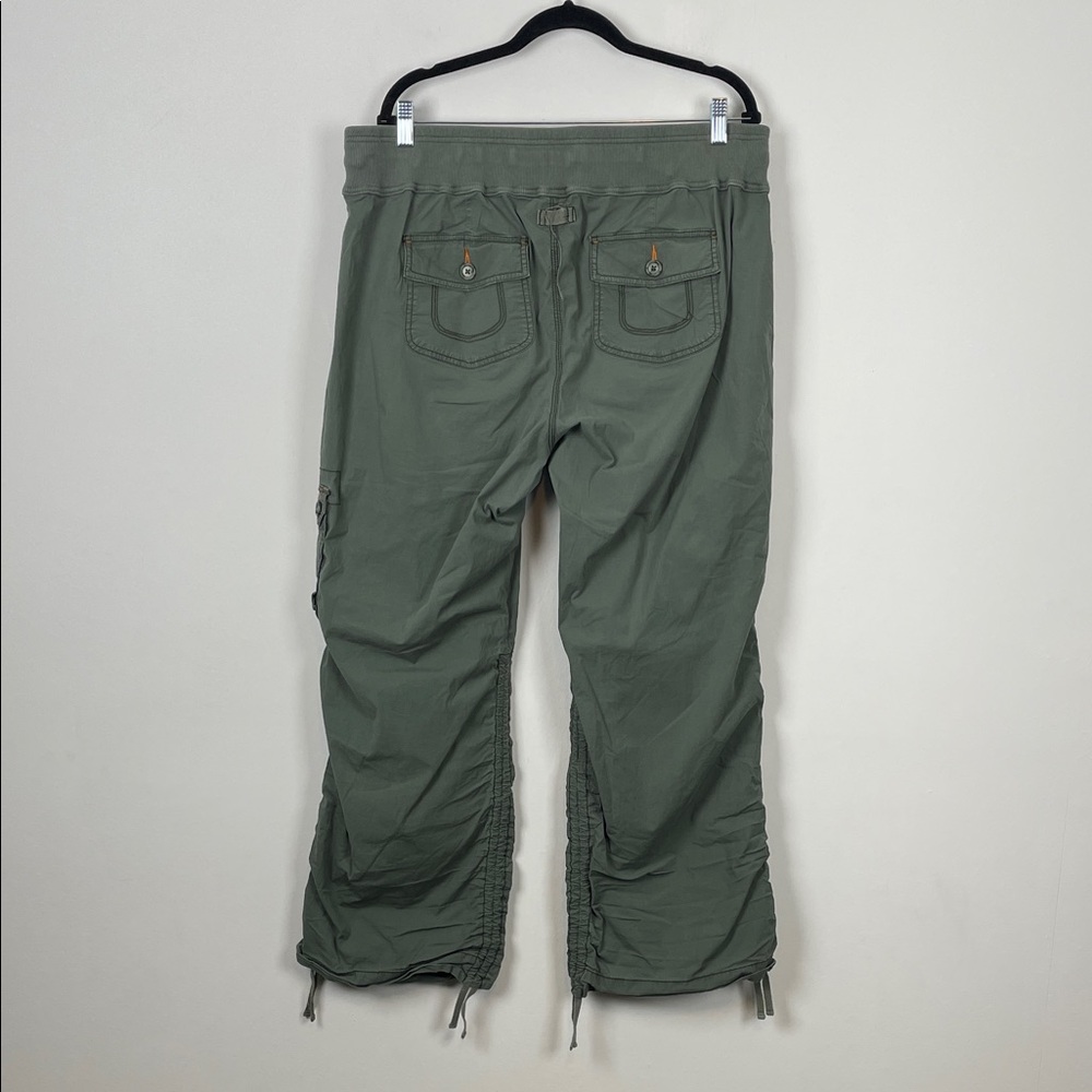 Old Navy Vtg Drawstring Coin Pocket Hiking Women's 2XL Green Cargo Jogger Pants - Picture 8 of 12